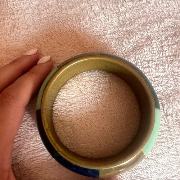 Multicolor Enamel Bangle Bracelet - Picture 5 of 9